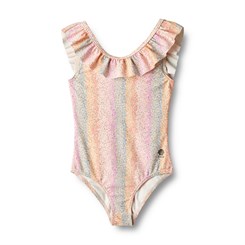 Wheat swimsuit Marie-Louise - Rainbow flowers